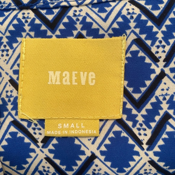 Anthropologie Maeve Blue Patterned Dress Size Small - Picture 5 of 8